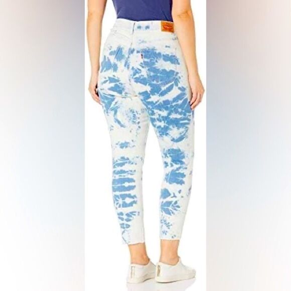 Levi’s - 721 High Rise Skinny Ankle Tie Dye Jeans Raw Hem - Size 27 - Picture 9 of 14